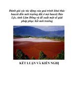 Đánh giá các tác động của quá trình khai thác bauxit đến môi trường đất- Chương 4 ppsx