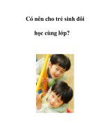 Có nên cho trẻ sinh đôi học cùng lớp? pdf