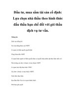 Đầu tư, mua sắm tài sản cố định: Lựa chọn nhà thầu theo hình thức đấu thầu hạn chế đối với gói thầu dịch vụ tư vấn potx