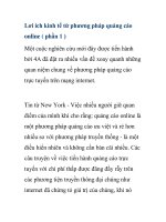 Lơi ích kinh tế từ phương pháp quảng cáo online ( phần 1 ) Một cuộc nghiên cứu potx