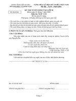 Đề thi tuyển sinh 10 đại trà - Ngữ văn - Năm học 2009-2010