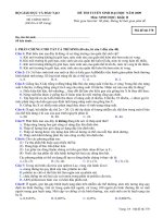 ĐỀ CHÍNH THỨC MÔN SINH HỌC KHỐI B NĂM 2009 - MÃ ĐỀ 378 pot