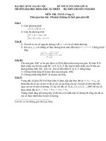 đề thi vòng 2và đáp án vào lớp 10 KHTN Hà Nội