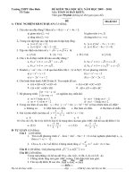 Đề thi - đáp án Toán 10-NC
