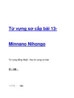 Từ vựng sơ cấp bài 13- Minnano Nihongo doc