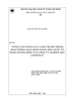 Nâng cao năng lực cạnh tranh trong hoạt động giao nhận hàng quốc tế bằng đường biển tại công ty marine sky logistics