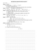 Đề + ĐA KT học hè phần ĐS