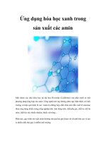 Ứng dụng hóa học xanh trong sản xuất các amin docx