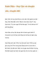 Xuân Diệu - Huy Cận và chuyện văn, chuyện đời ppt