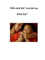 Thất sách khi “con hát mẹ khen hay” doc