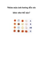 Nhóm máu ảnh hưởng đến sức khỏe như thế nào? pdf