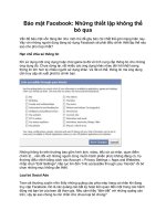 bảo mật facebook  những thiết lập không thể bỏ qua