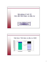 kinh tế học vĩ mô: lý thuyết và ứng dụng chính sách bài giảng Cân đối tiết kiệm và đầu tư pps