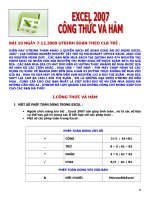 tự học excel 2007 - công thức và hàm