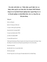 Cho nhà xuất khẩu vay: Thẩm định, quyết định cho vay thuộc thẩm quyền của Giám đốc Chi nhánh NHPTKhách hàng là các loại hình Doanh nghiệp khác (ngoài Hợp tác xã và Doanh nghiệp tư nhân)Hình thức cho vay từng lần sau khi giao hàng potx