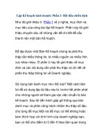 Lập Kế hoạch kinh doanh: Phần 2- Bắt đầu chiến dịch potx