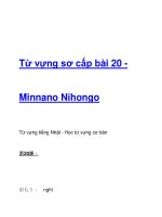Từ vựng sơ cấp bài 20 - Minnano Nihongo potx
