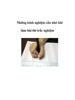 Những kinh nghiệm cần nhớ khi làm bài thi trắc nghiệm pps