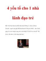 4 yếu tố cho 1 nhà lãnh đạo trẻ docx