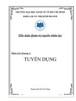 Tiểu luận quản trị nguồn nhân lực đề tài phân tích chương 4 tuyển dụng
