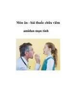Món ăn - bài thuốc chữa viêm amidan mạn tính pptx