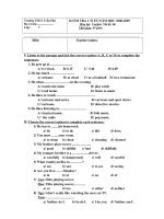The fourth one period test- English 7