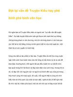 Đặt lại vấn đề Truyện Kiều hay phê bình phê bình văn học pot