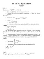 ĐỀ THI  ĐẠI HỌC NĂM 2009