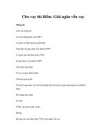 Cho vay thí điểm: Giải ngân vốn vay docx