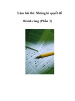 Làm bài thi: Những bí quyết để thành công (Phần 3) ppsx