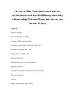 Cho vay thí điểm: Thẩm định và quyết định cho vayỔn định sản xuất ban đầuĐối tượng khách hàng là Doanh nghiệp Nhà nướcPhương thức cho vay theo hạn mức tín dụng ppt