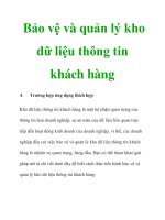 Bảo vệ và quản lý kho dữ liệu thông tin khách hàng potx