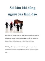 Sai lầm khi dùng người của lãnh đạo potx