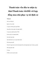 Thanh toán vốn đầu tư nhận ủy thácThanh toán vốnĐối với hợp đồng mua nhà phục vụ tái định cư pptx