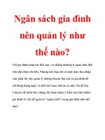 Ngân sách gia đình nên quản lý như thế nào? pdf