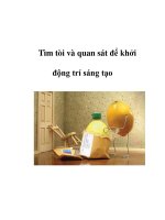Tìm tòi và quan sát để khởi động trí sáng tạo ppsx