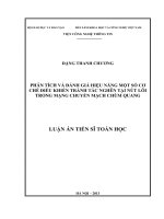 Luận án tiến sĩ toán học : Một số cơ chế điều khiển tránh tác nghẽn tại nút lõi trong mạng