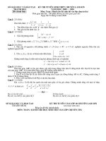 Đề thi và Đáp an vào lớp 10 chuyên Toán, Lam Sơn