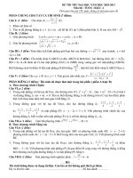 ĐỀ THI THỬ MÔN TOÁN NĂM 2011 - ĐỀ SỐ 19 pptx