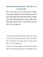 Doanh nhân Đoàn Đình Hoàng: “Chiến lược sai là nguy hiểm nhất” ppt