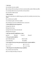 Câu hỏi trắc nghiệm sinh học 12