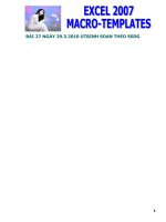 TỰ HỌC EXCEL 2007 - Macro Templates ppsx