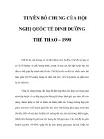 TUYÊN BỐ CHUNG CỦA HỘI NGHỊ QUỐC TẾ DINH DƯỠNG THỂ THAO – 1990 pptx