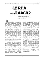 PHÁT TRIỂN RDA ĐỂ THAY THẾ AACR2 pps