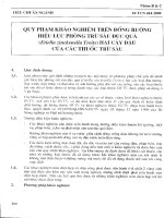Quy phạm khảo nghiệm trên đồng ruộng hiệu lực phòng trừ sâu đục quả hại cây họ đậu của các thuốc trừ sâu