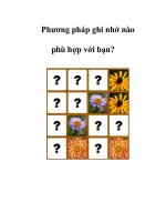 Phương pháp ghi nhớ nào phù hợp với bạn? ppsx