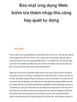 bảo mật ứng dụng web  kiểm tra thâm nhập thủ công hay quét tự động