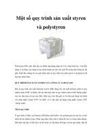 Một số quy trình sản xuất styren và polystyren pot
