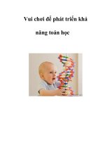 Vui chơi để phát triển khả năng toán học pdf