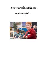 10 nguy cơ mất an toàn cha mẹ cần dạy trẻ potx